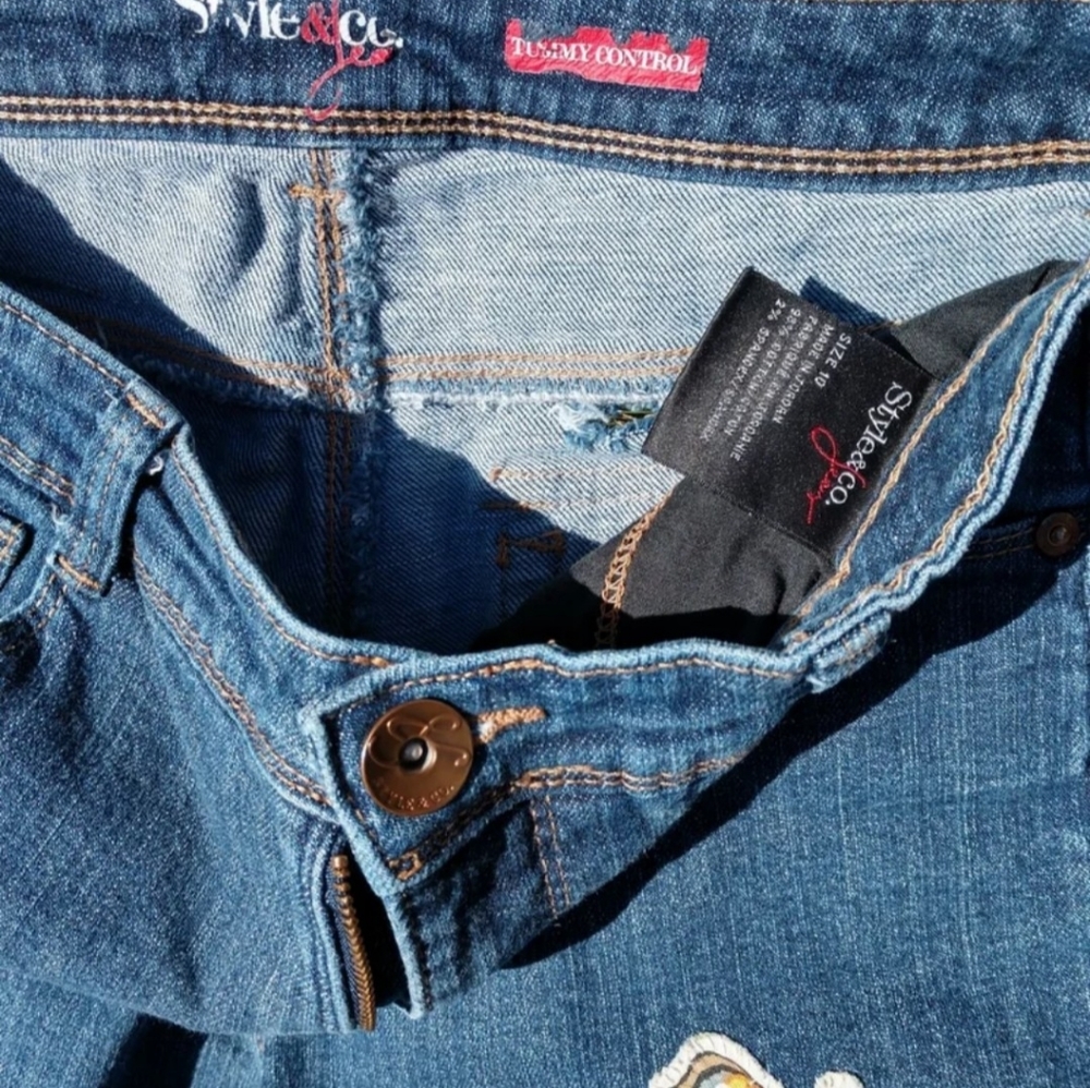 Patchwork Ankle Jeans - image 2